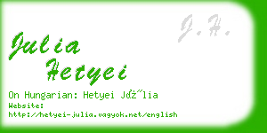 julia hetyei business card